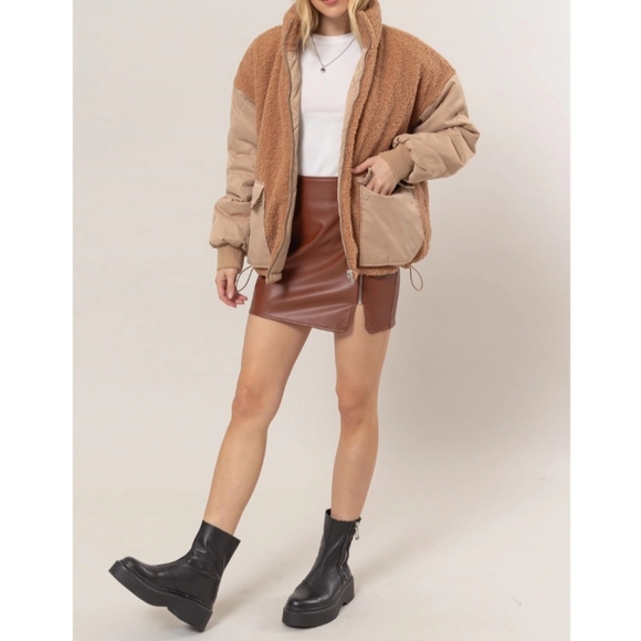 #174 🛑0480 S,M,L  Trendy Reversible Fur Puffer Jacket - Picture 9 of 11